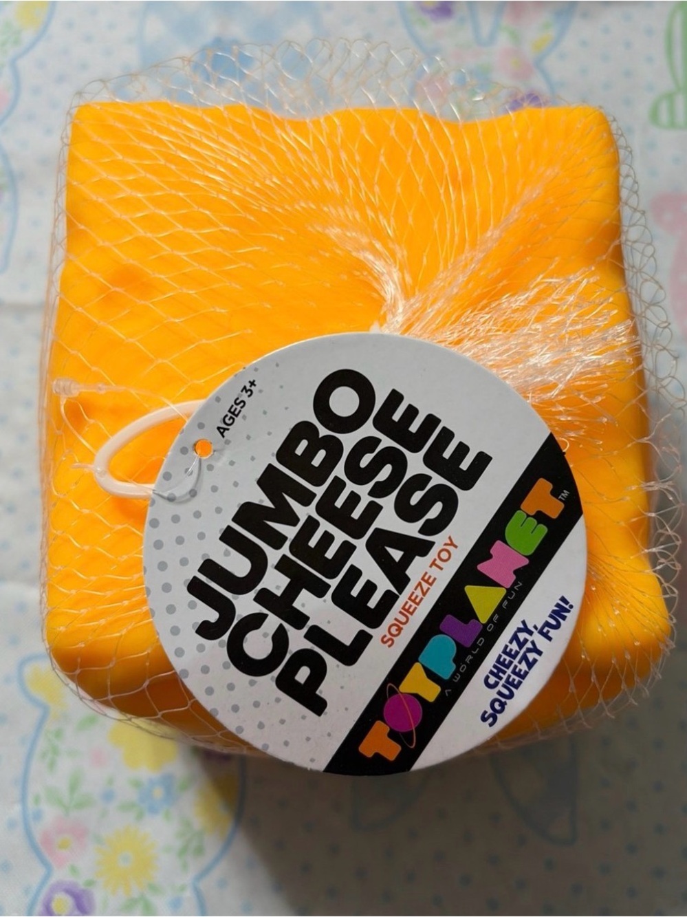 Jumbo Cheese Please Yellow Squeeze Toy